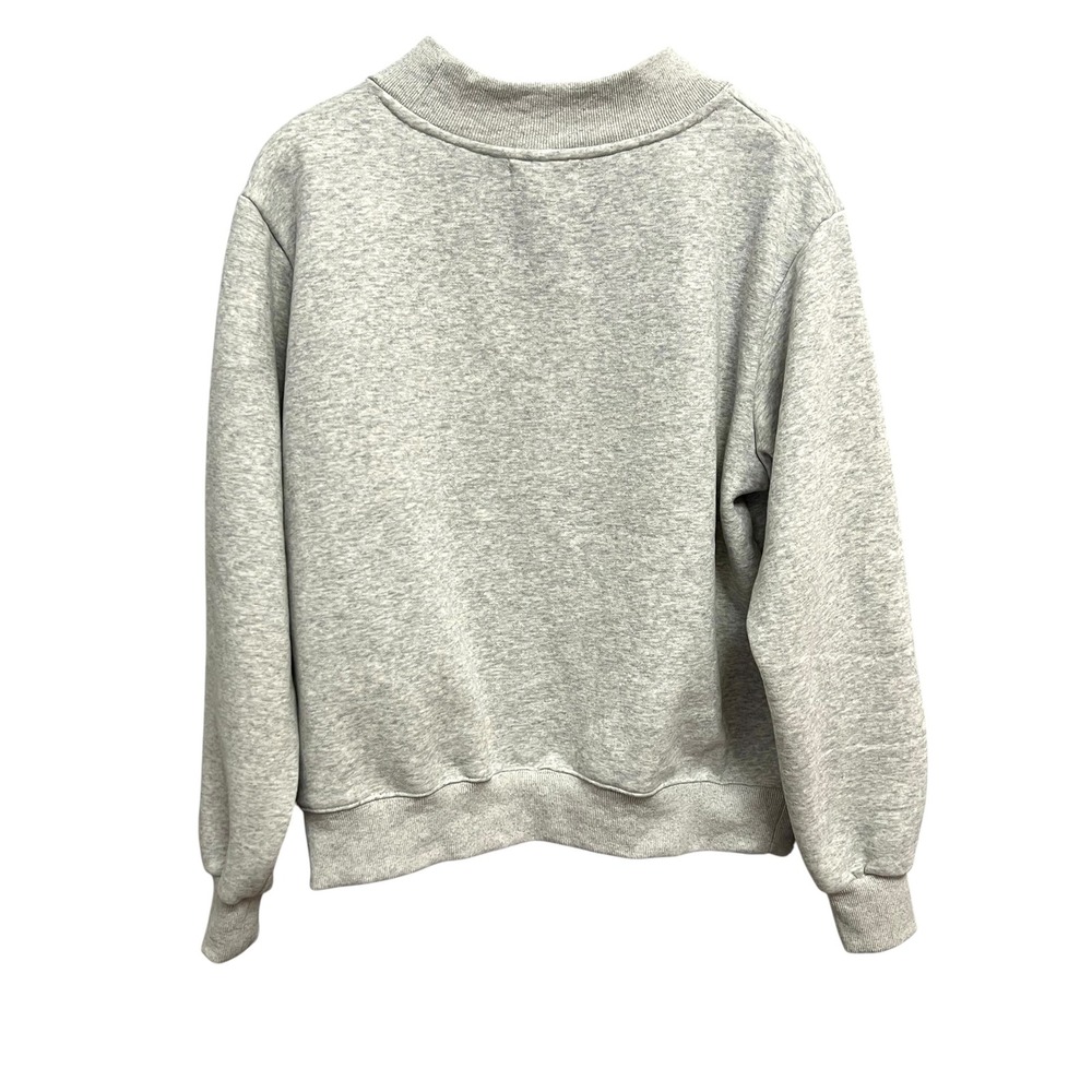 Parke Sweatshirt Womens S/M Gray Texas Western Graphic Mock Neck Pullover Fleece - Picture 2 of 8